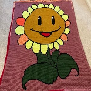 Vintage handmade crotched blanket